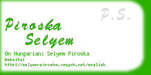 piroska selyem business card